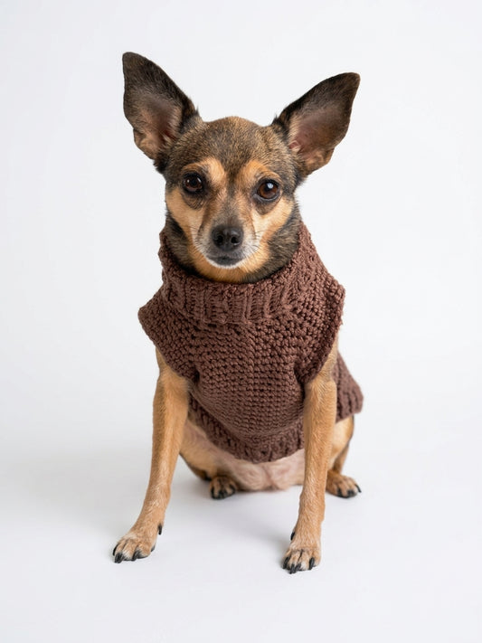 Pull Chien Marron 🤎 | Pull Tricoté Doux & Chaud | Milati Paris