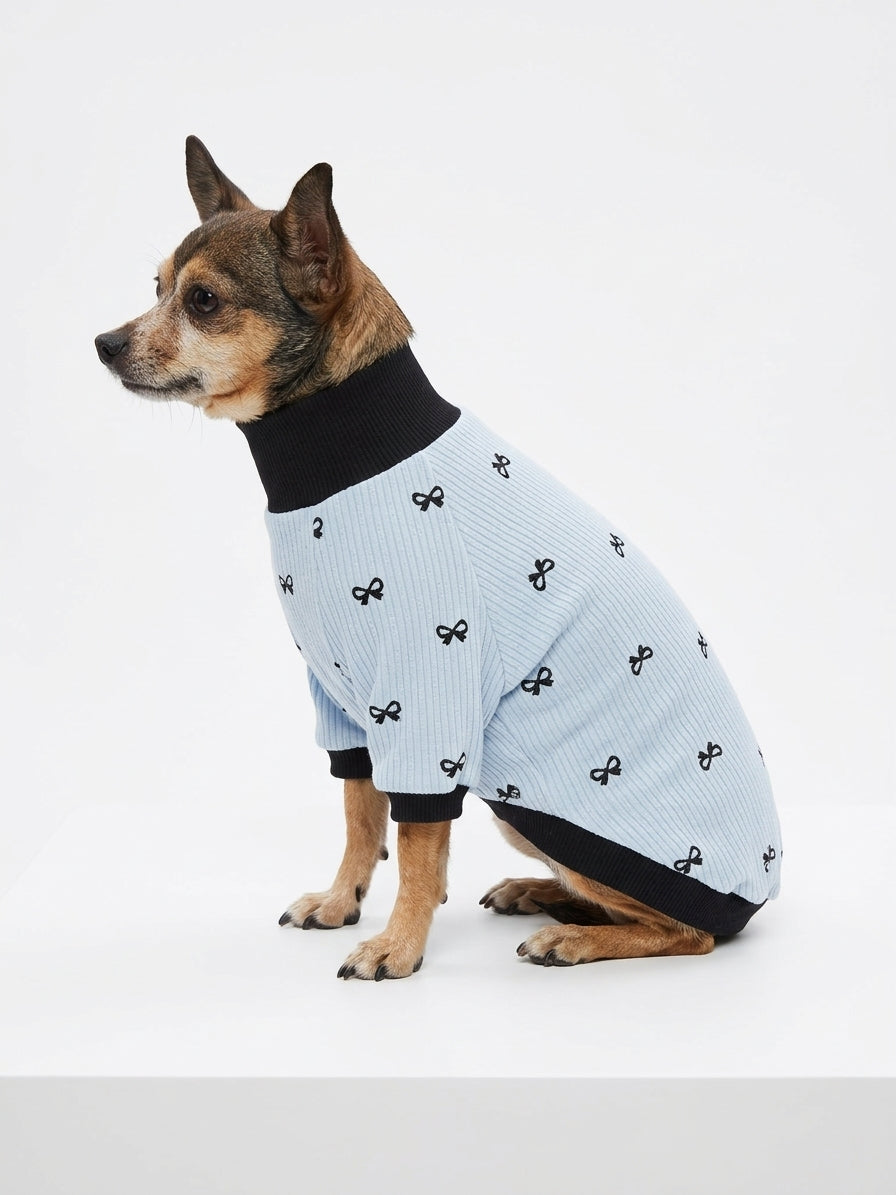 Pull Manches Longues Étoiles Bleu pour Chien & Chat 🌙 | Vêtement Doux Coton | Milati Paris