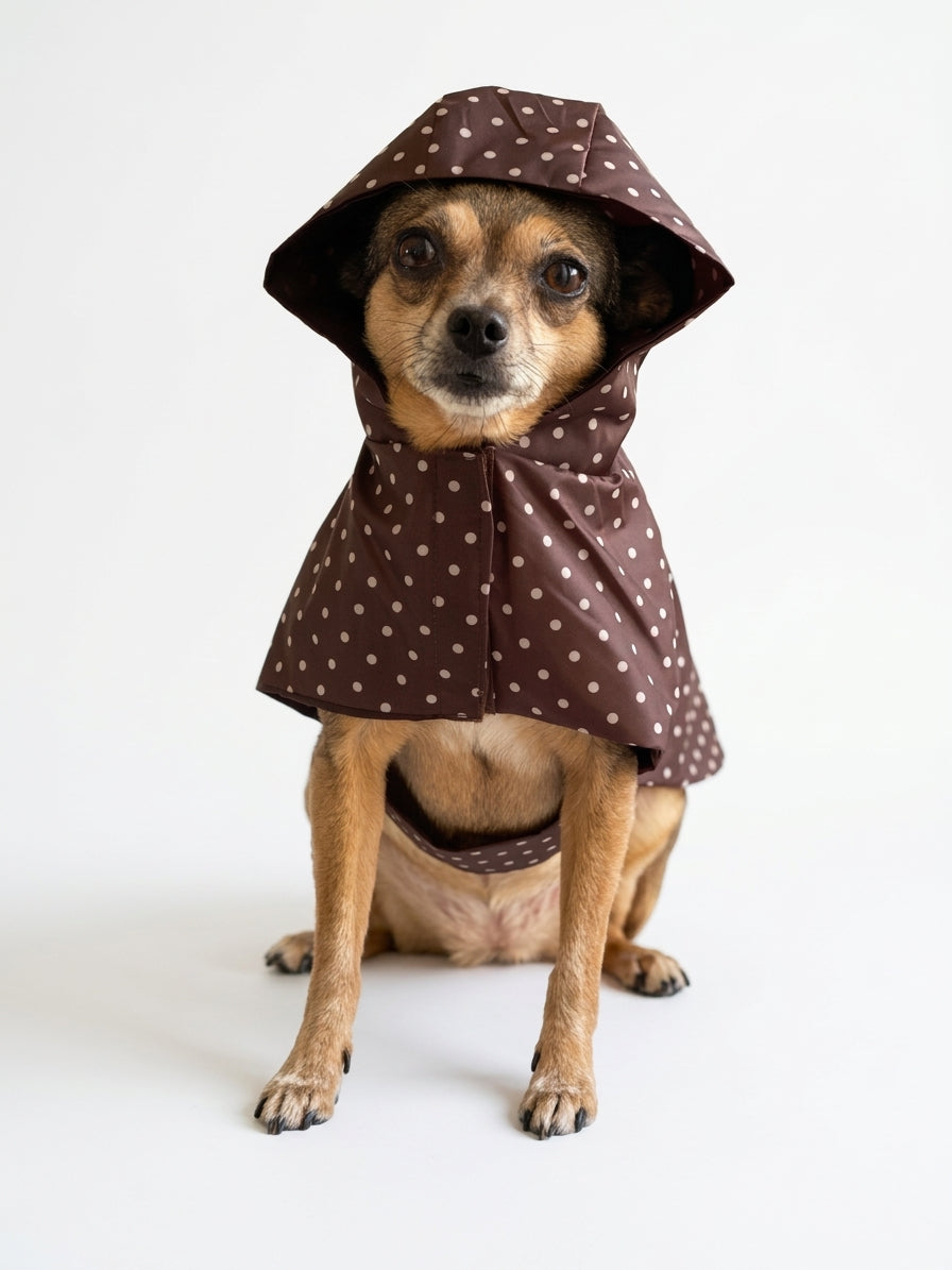Imperméable Polka Dot Bordeaux pour Chien 🐾 | Manteau Pluie Imperméable | Milati Paris