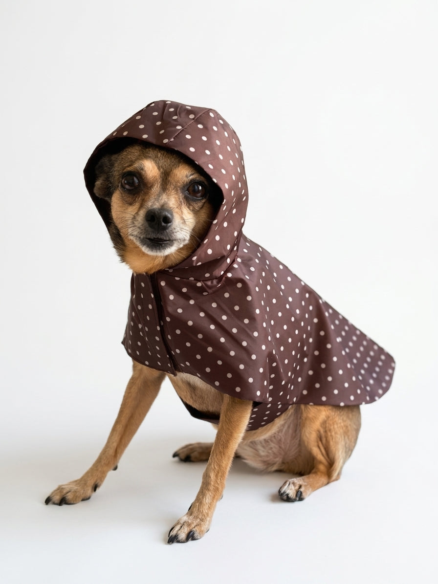 Imperméable Polka Dot Bordeaux pour Chien 🐾 | Manteau Pluie Imperméable | Milati Paris