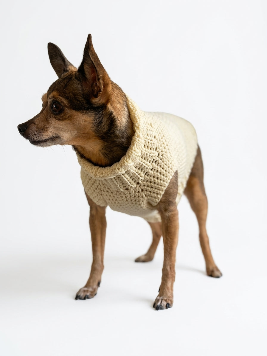 Pull Chien Beige 🦴 | Pull Tricoté Doux & Chaud | Milati Paris