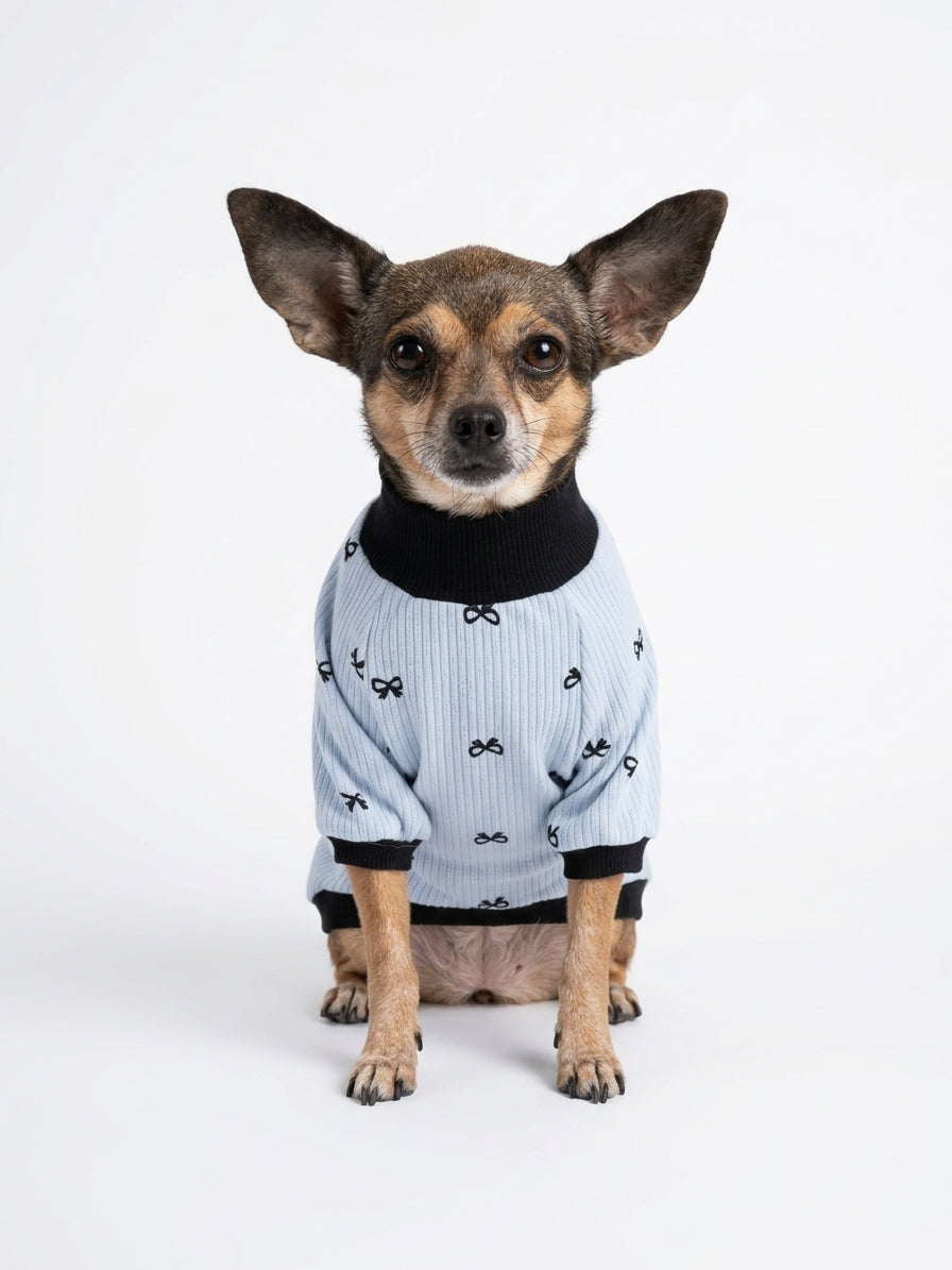 Pull Manches Longues Étoiles Bleu pour Chien & Chat 🌙 | Vêtement Doux Coton | Milati Paris