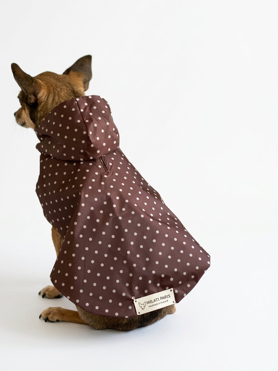 Imperméable Polka Dot Bordeaux pour Chien 🐾 | Manteau Pluie Imperméable | Milati Paris