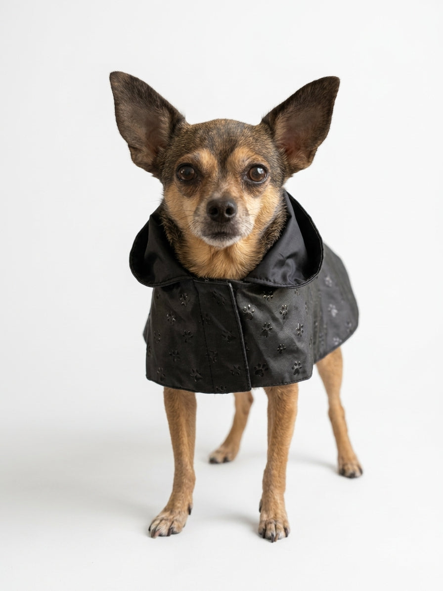 Imperméable Noir Uni pour Chien 🖤 | Manteau Pluie Léger & Imperméable | Milati Paris
