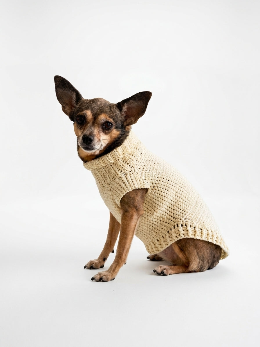 Pull Chien Beige 🦴 | Pull Tricoté Doux & Chaud | Milati Paris