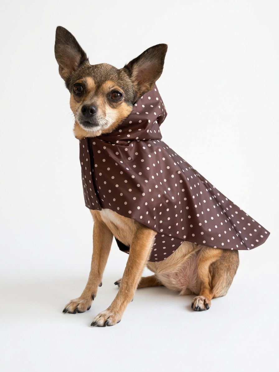 Imperméable Polka Dot Bordeaux pour Chien 🐾 | Manteau Pluie Imperméable | Milati Paris
