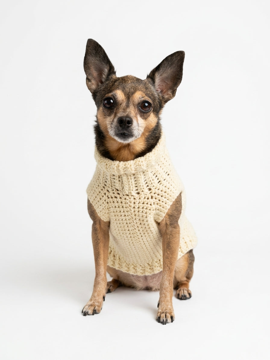 Pull Chien Beige 🦴 | Pull Tricoté Doux & Chaud | Milati Paris