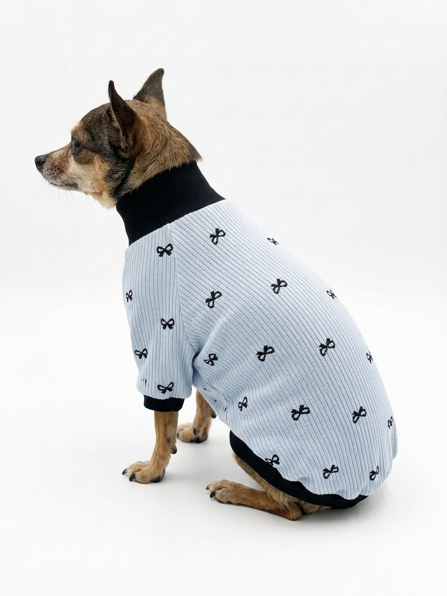 Pull Manches Longues Étoiles Bleu pour Chien & Chat 🌙 | Vêtement Doux Coton | Milati Paris