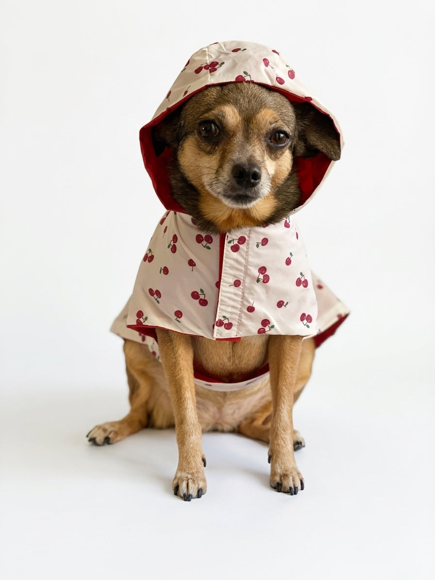 Imperméable Réversible Fleurs Rose pour Chien 🌸 | Manteau Pluie Imperméable | Milati Paris