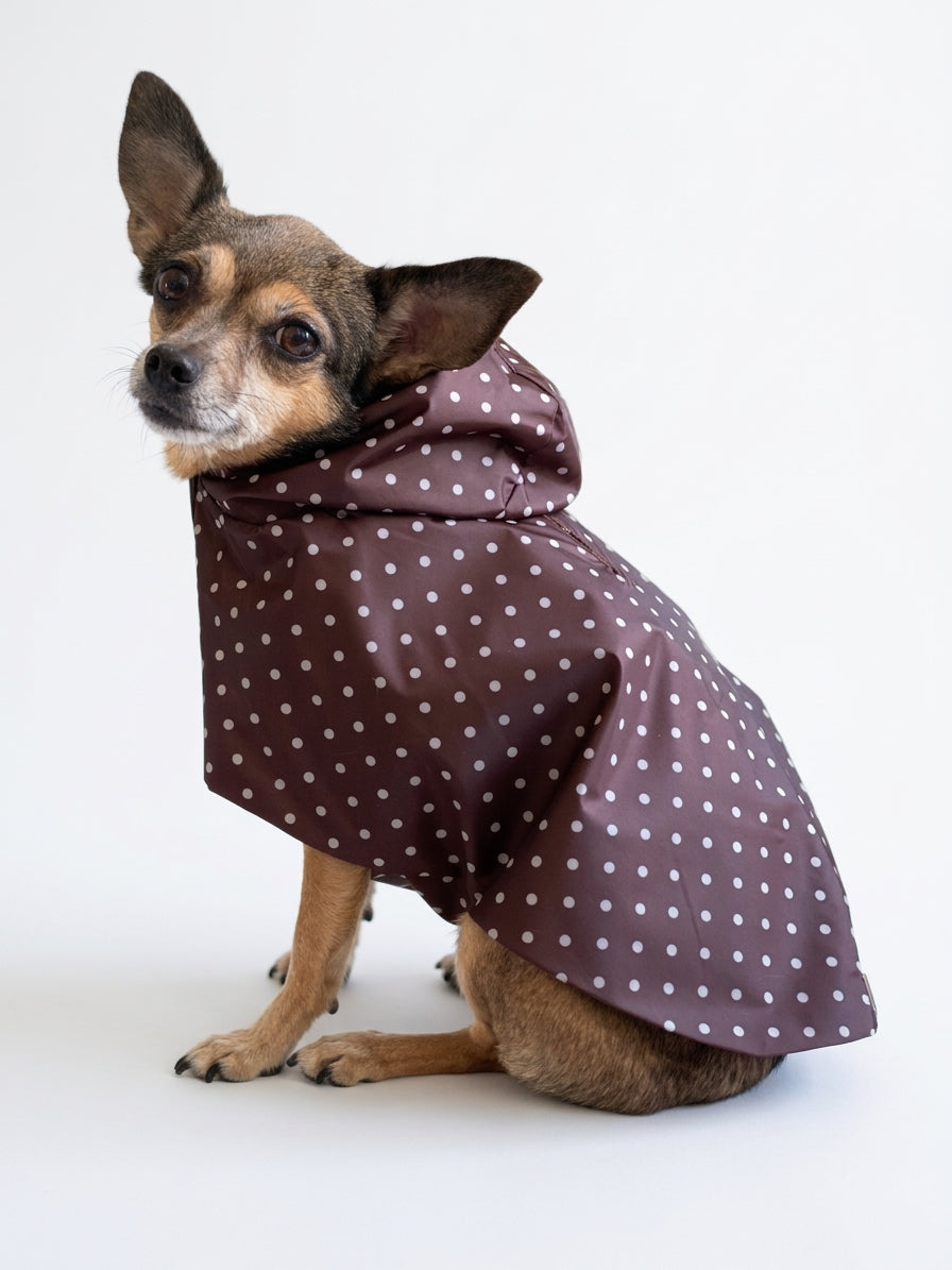 Imperméable Polka Dot Bordeaux pour Chien 🐾 | Manteau Pluie Imperméable | Milati Paris