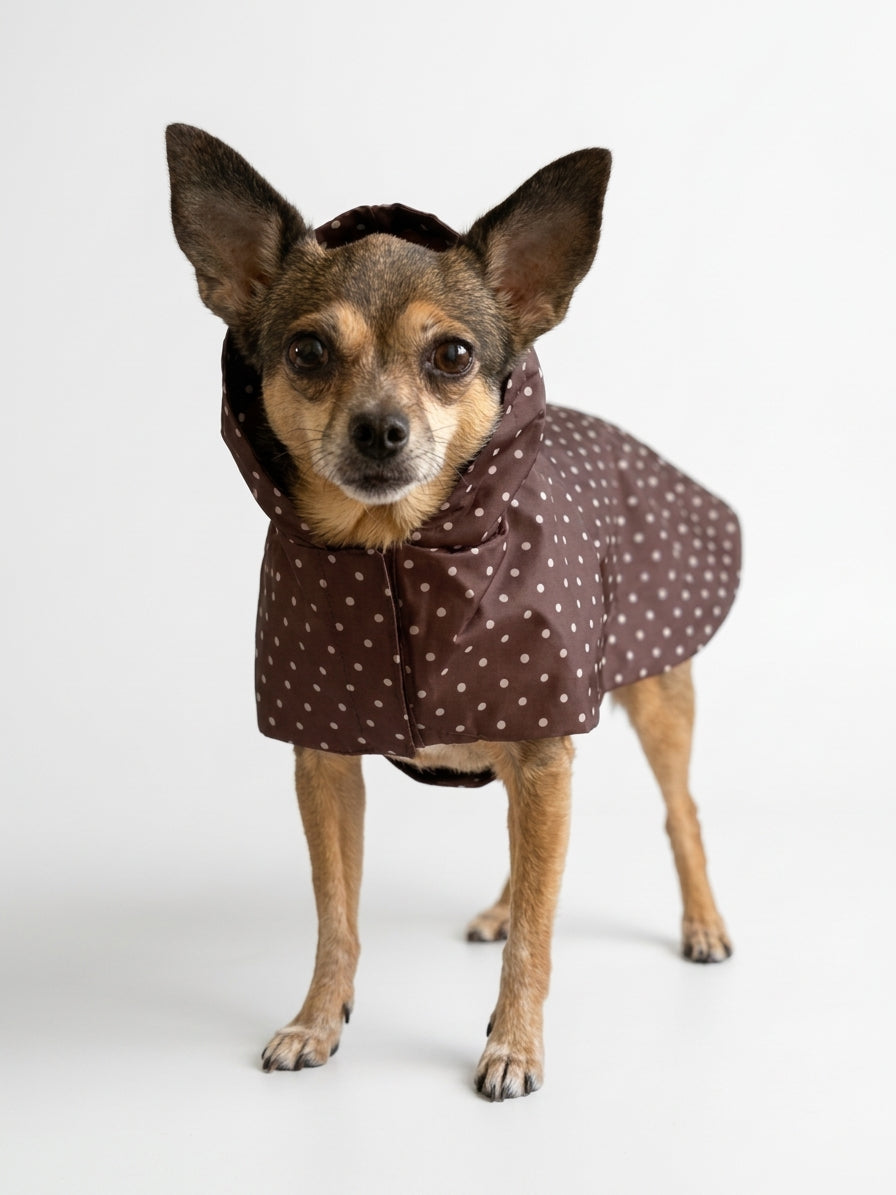 Imperméable Polka Dot Bordeaux pour Chien 🐾 | Manteau Pluie Imperméable | Milati Paris