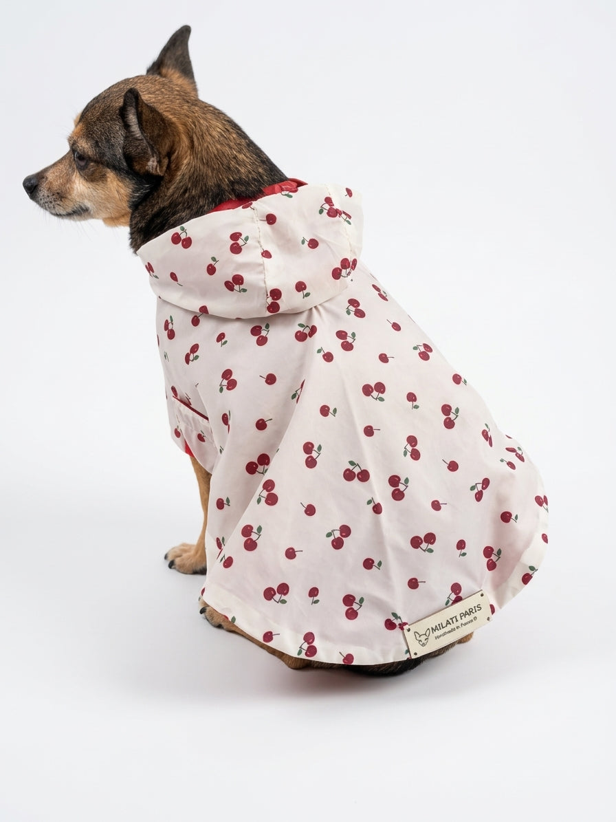 Imperméable Réversible Fleurs Rose pour Chien 🌸 | Manteau Pluie Imperméable | Milati Paris